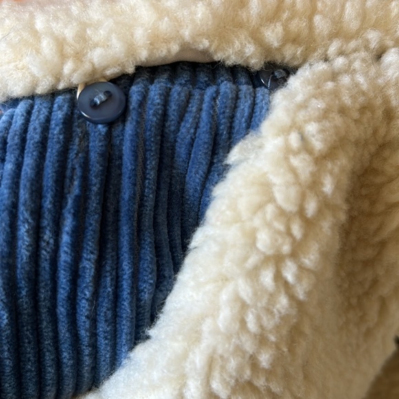 EUC Sezane Will in Vintage Blue Corduroy Removable Sherpa Collar Chore Jacket - Picture 7 of 9